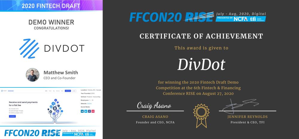 2020 Fintech Draft Demo Winner - DivDot wide_