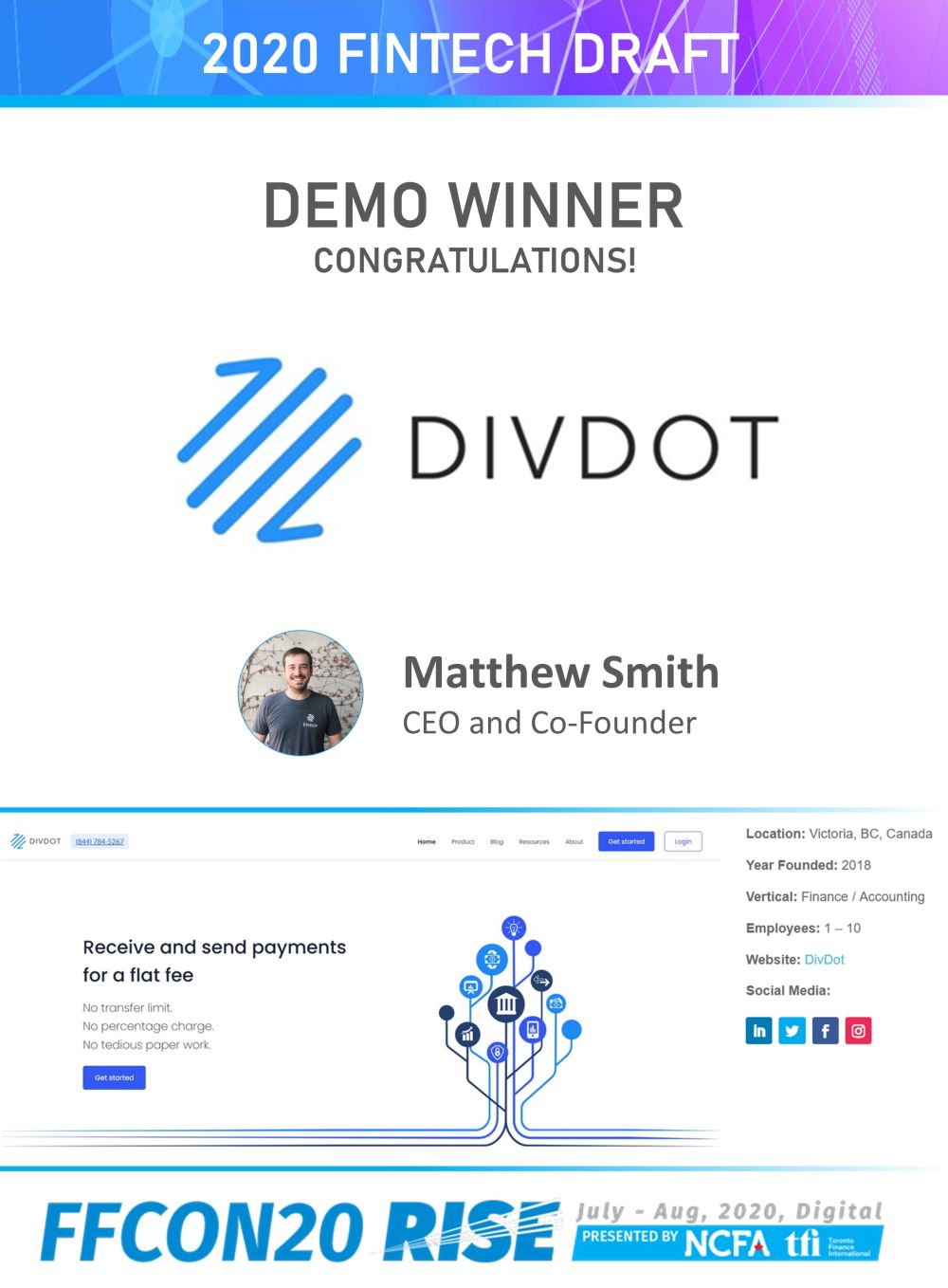 FFCON20 Fintech Draft Demo winner -DivDot_